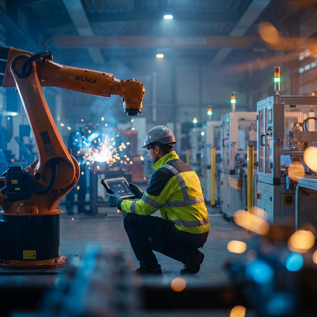 Serwis i programowanie robotów przemysłowych